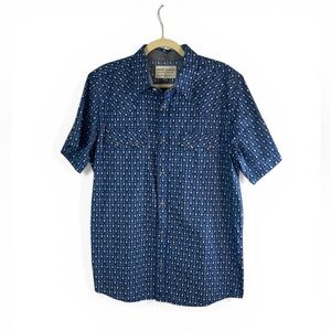 Cody James Western Pearl Snap Shirt Mens Large Blue Short Sleeve Cotton
